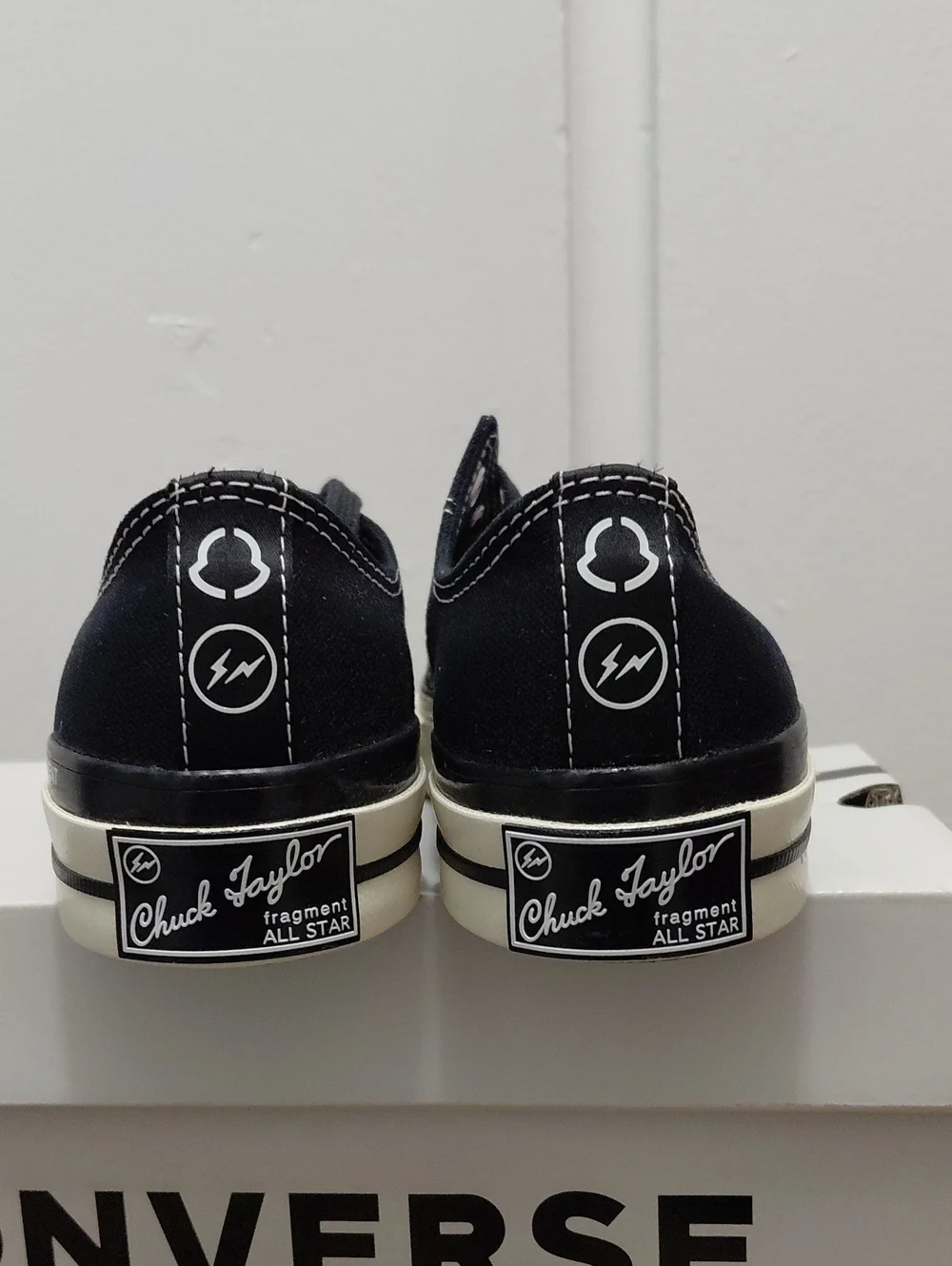 Moncler Black & White Low-Top Canvas Sneakers
